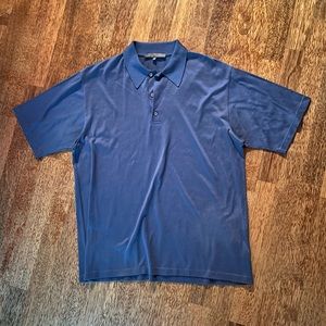 Robert Barakett Polo Shirt Blue Short Sleeve Mens Large EUC